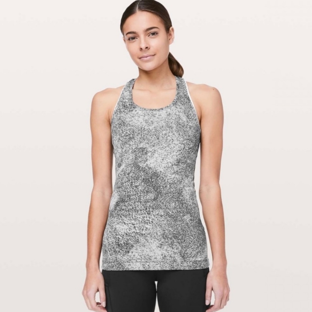 lululemon athletica Gray Speckled Racerback Tank Top